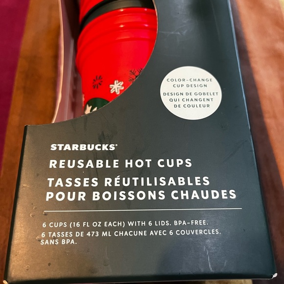 NEW Starbucks 25th Christmas Holiday 2022 Color Change Reusable Cups Set 6, 16oz - Picture 3 of 5